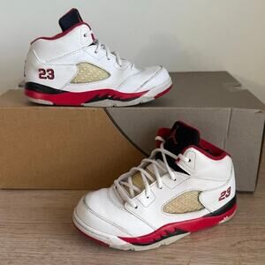 2013 Nike Air Jordan 5 ‘Fire Red’ Toddler Sneakers - SZ 10 C